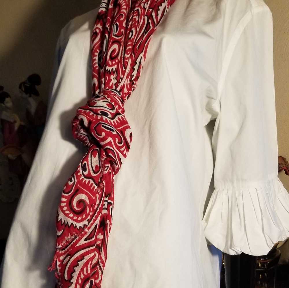 Jules Smith Red Bandana Print Scarf